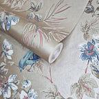 Rosemore Taupe Metallic Luxury Bird Wallpaper