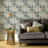 Prior Park Duck Egg Blue Luxury Tree Wallpaper - 1601-102-02