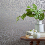 Audley Duck Egg Blue Luxury Leaf Wallpaper - 1601-104-04