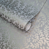 Audley Duck Egg Blue Luxury Leaf Wallpaper - 1601-104-04