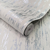 Helmsley Silver and Cream Luxury Foil Wallpaper - 1601-105-06