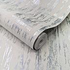 Helmsley Silver and Cream Luxury Foil Wallpaper - 1601-105-06