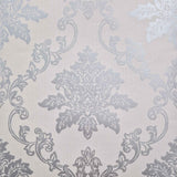 Hampton Silver Luxury Damask Wallpaper - 1601-106-01