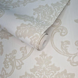 Hampton Ivory Cream Luxury Damask Wallpaper - 1601-106-03