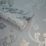 Hampton Duck Egg Blue Luxury Damask Wallpaper - 1601-106-04