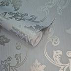 Hampton Duck Egg Blue Luxury Damask Wallpaper - 1601-106-04