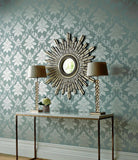 Hampton Duck Egg Blue Luxury Damask Wallpaper - 1601-106-04
