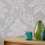 Hampton Grey Luxury Damask Wallpaper - 1601-106-05