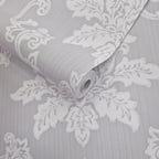 Hampton Grey Luxury Damask Wallpaper - 1601-106-05