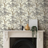 Harewood Grey Luxury Chinoiserie Wallpaper - 1602-100-04