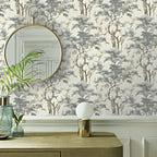 Harewood Grey Luxury Chinoiserie Wallpaper - 1602-100-04