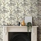 Harewood Grey Luxury Chinoiserie Wallpaper - 1602-100-04
