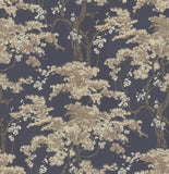 Harewood Navy Blue Luxury Chinoiserie Wallpaper - 1602-100-05