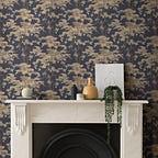 Harewood Navy Blue Luxury Chinoiserie Wallpaper - 1602-100-05