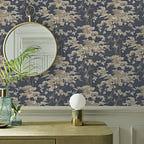Harewood Navy Blue Luxury Chinoiserie Wallpaper - 1602-100-05
