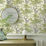 Harewood Lime Green Luxury Chinoiserie Wallpaper - 1602-100-06