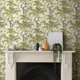 Harewood Lime Green Luxury Chinoiserie Wallpaper - 1602-100-06