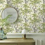 Harewood Lime Green Luxury Chinoiserie Wallpaper - 1602-100-06