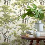 Harewood Lime Green Luxury Chinoiserie Wallpaper - 1602-100-06