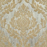 Faversham Natural Gold Luxury Flock Wallpaper - 1602-101-01