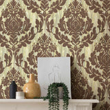 Faversham Moss Green Luxury Flock Wallpaper - 1602-101-05