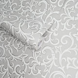 Brodsworth Grey Luxury Patterned Wallpaper - 1602-103-04