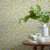 Brodsworth Lime Green Luxury Patterned Wallpaper - 1602-103-05