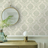 Broughton Seafoam Green Luxury Damask Wallpaper - 1602-104-02