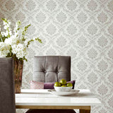 Broughton Grey Luxury Damask Wallpaper - 1602-104-04