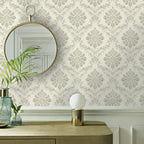 Broughton Grey Luxury Damask Wallpaper - 1602-104-04