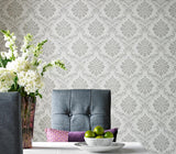 Broughton Grey Luxury Damask Wallpaper - 1602-104-04