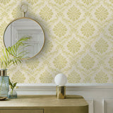 Broughton Lime Green Luxury Damask Wallpaper - 1602-104-05