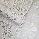 Broughton Taupe Natural Luxury Damask Wallpaper - 1602-104-06