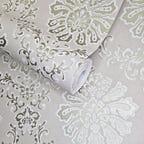 Broughton Taupe Natural Luxury Damask Wallpaper - 1602-104-06