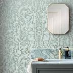 Avington Duck Egg Blue Luxury Moire Wallpaper - 1602-105-02