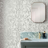 Avington Grey Luxury Moire Wallpaper - 1602-105-04