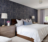 Avington Navy Blue Luxury Moire Wallpaper - 1602-105-06