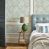 Chatsworth Duck Egg Blue Luxury Floral Wallpaper - 1602-106-02