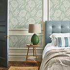 Chatsworth Duck Egg Blue Luxury Floral Wallpaper - 1602-106-02