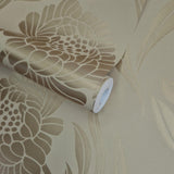 Chatsworth Gold Luxury Floral Wallpaper - 1602-106-03