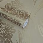Chatsworth Gold Luxury Floral Wallpaper - 1602-106-03