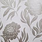 Chatsworth Ivory Cream and Metallic Luxury Floral Wallpaper - 1602-106-04