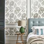 Chatsworth Ivory Cream and Metallic Luxury Floral Wallpaper - 1602-106-04