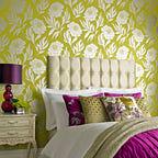 Chatsworth Lime Green Luxury Floral Wallpaper - 1602-106-05