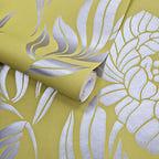 Chatsworth Lime Green Luxury Floral Wallpaper - 1602-106-05