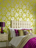 Chatsworth Lime Green Luxury Floral Wallpaper - 1602-106-05