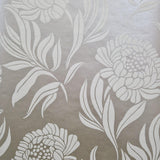 Chatsworth Taupe Metallic Luxury Floral Wallpaper - 1602-106-06