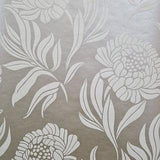 Chatsworth Taupe Metallic Luxury Floral Wallpaper - 1602-106-06