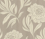 Chatsworth Taupe Metallic Luxury Floral Wallpaper - 1602-106-06