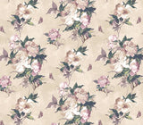 Madama Butterfly Ivory Cream Luxury Floral Wallpaper